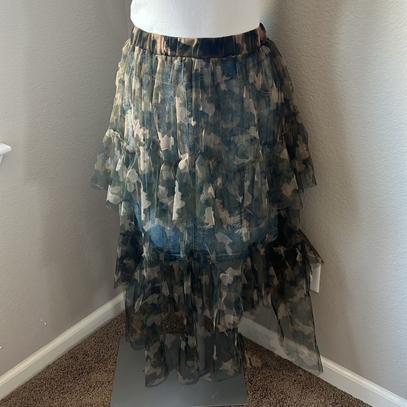 🆕 listing! Sheer camo ruffle skirt - Picture 2 of 9